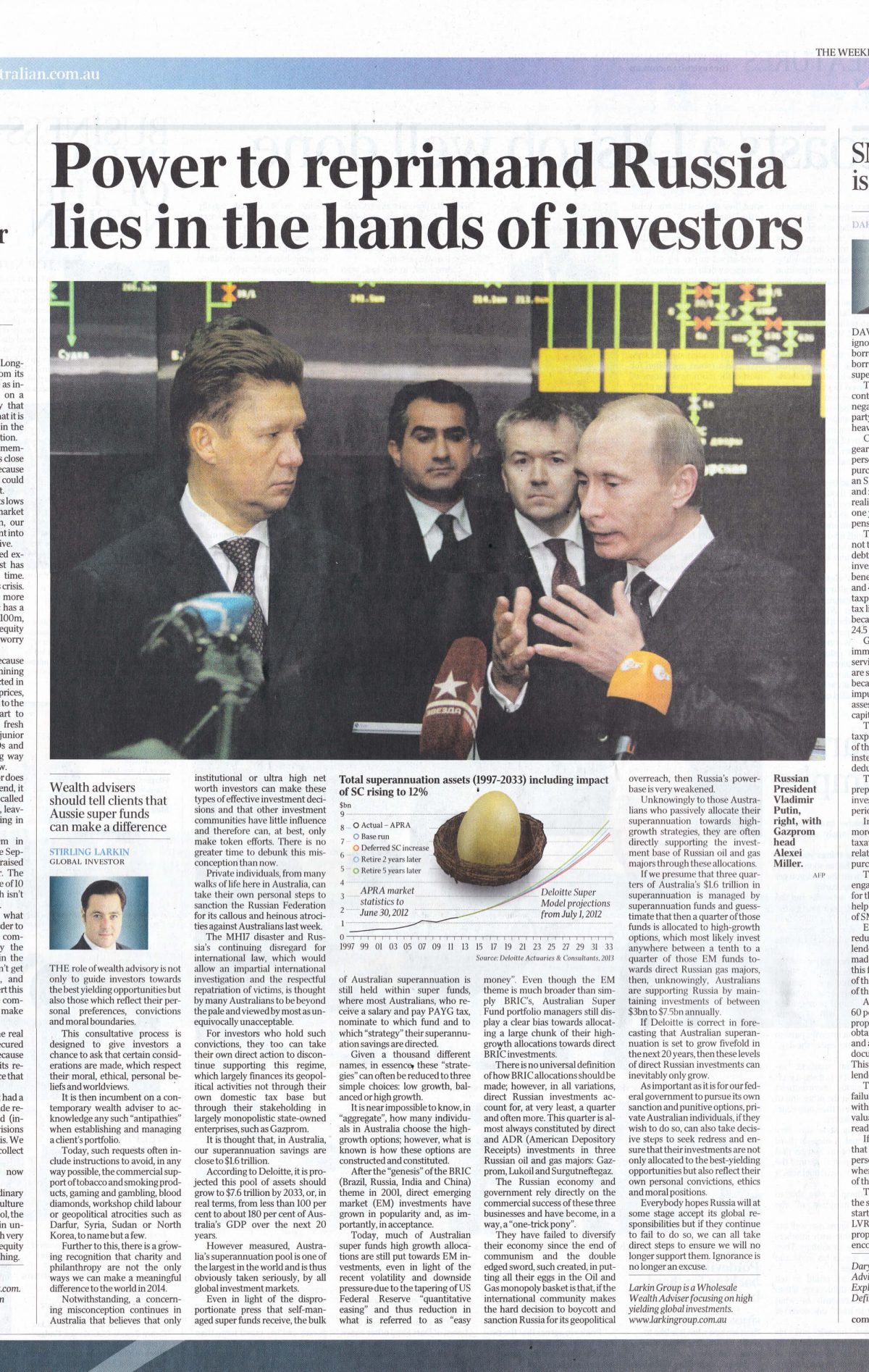australian standfirst discusses russia in 2014 in the australian newspaper