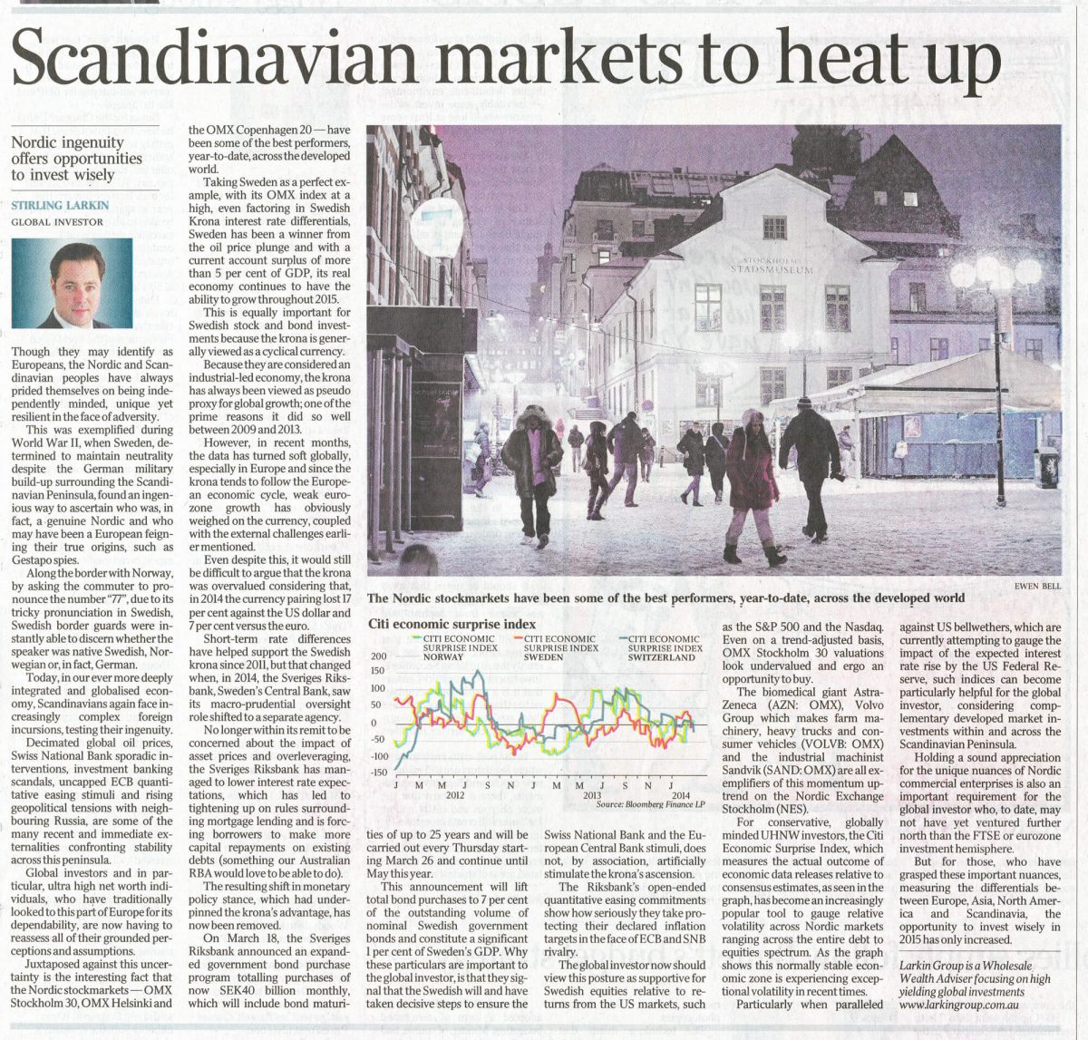 australian standfirst discusses scandinavian markets in 2015 in the australian newspaper