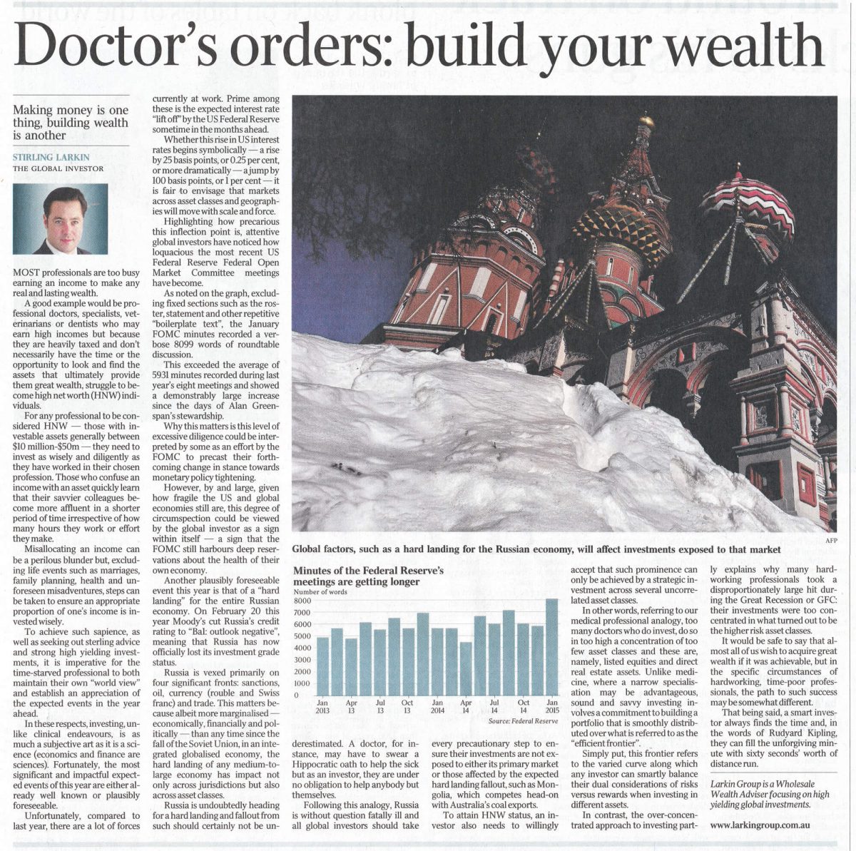 australian standfirst discusses building wealth in 2015 in the australian newspaper