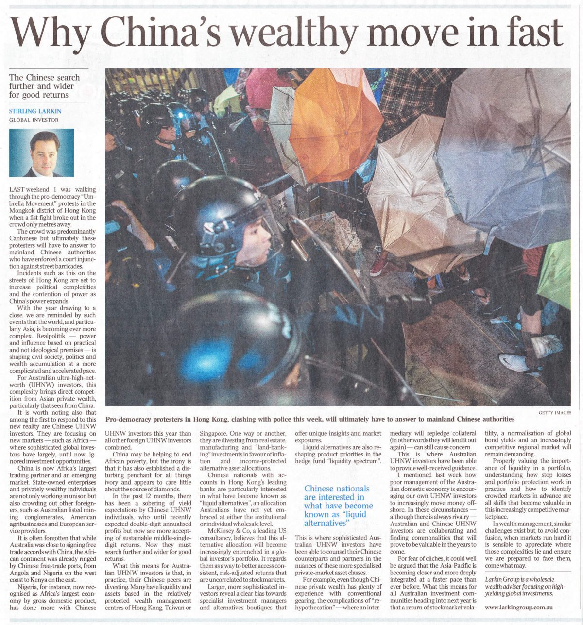 australian standfirst discusses Cchines markets in 2014 in the australian newspaper