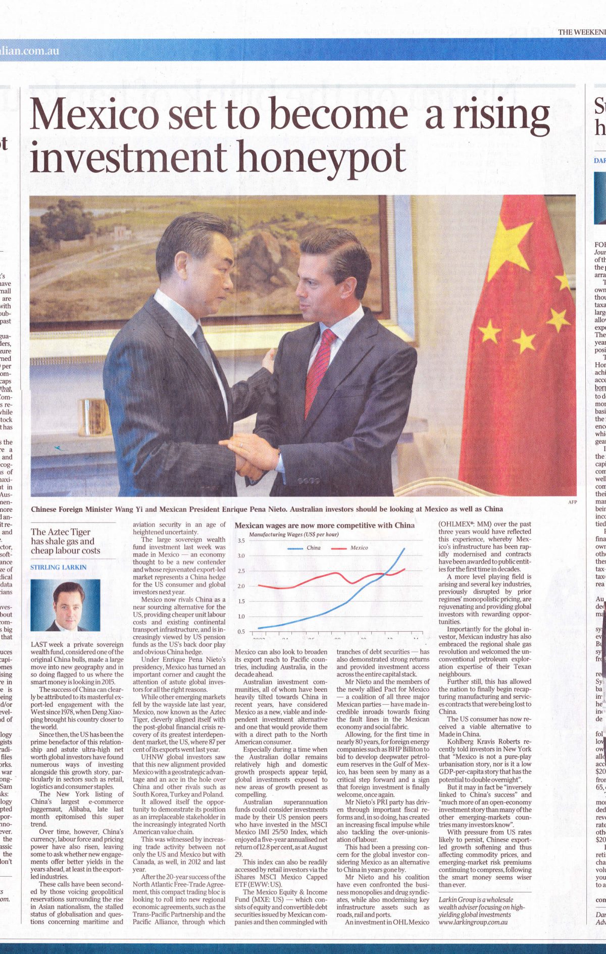 australian standfirst discusses investing in mexico in 2014 in the australian newspaper